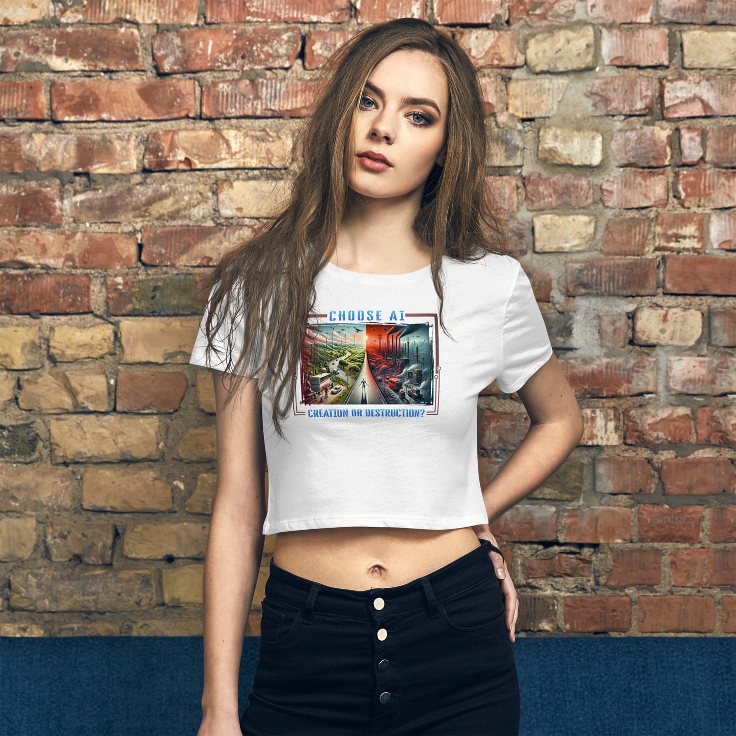 AI Women’s Crop Tee– Wear the Future, Change the World